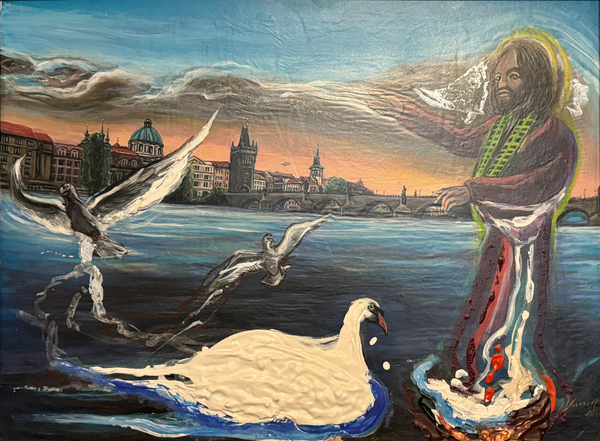 Magická Praha akryl na sololitu