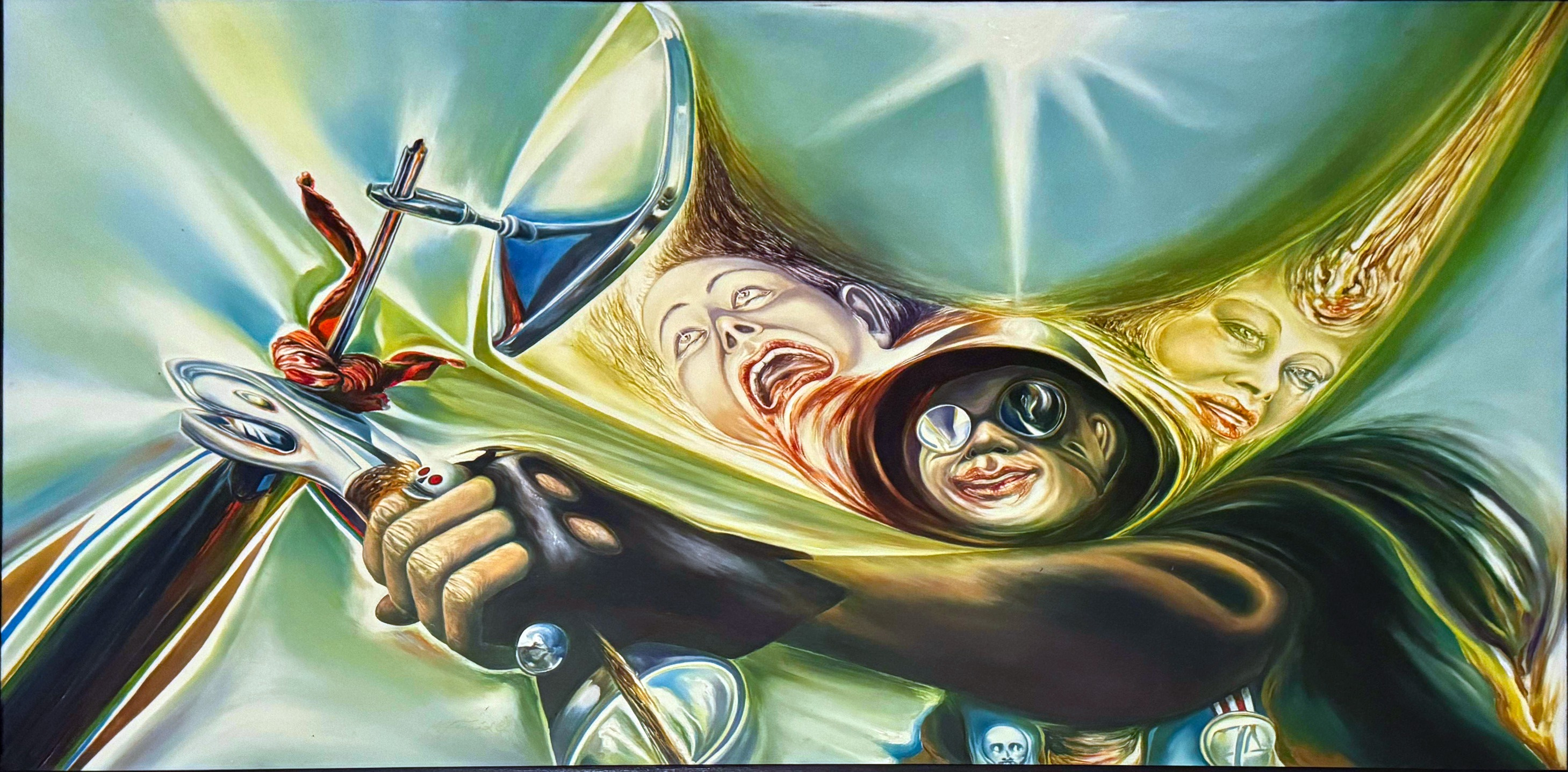 Jízda Hellsangels olej na sololitu