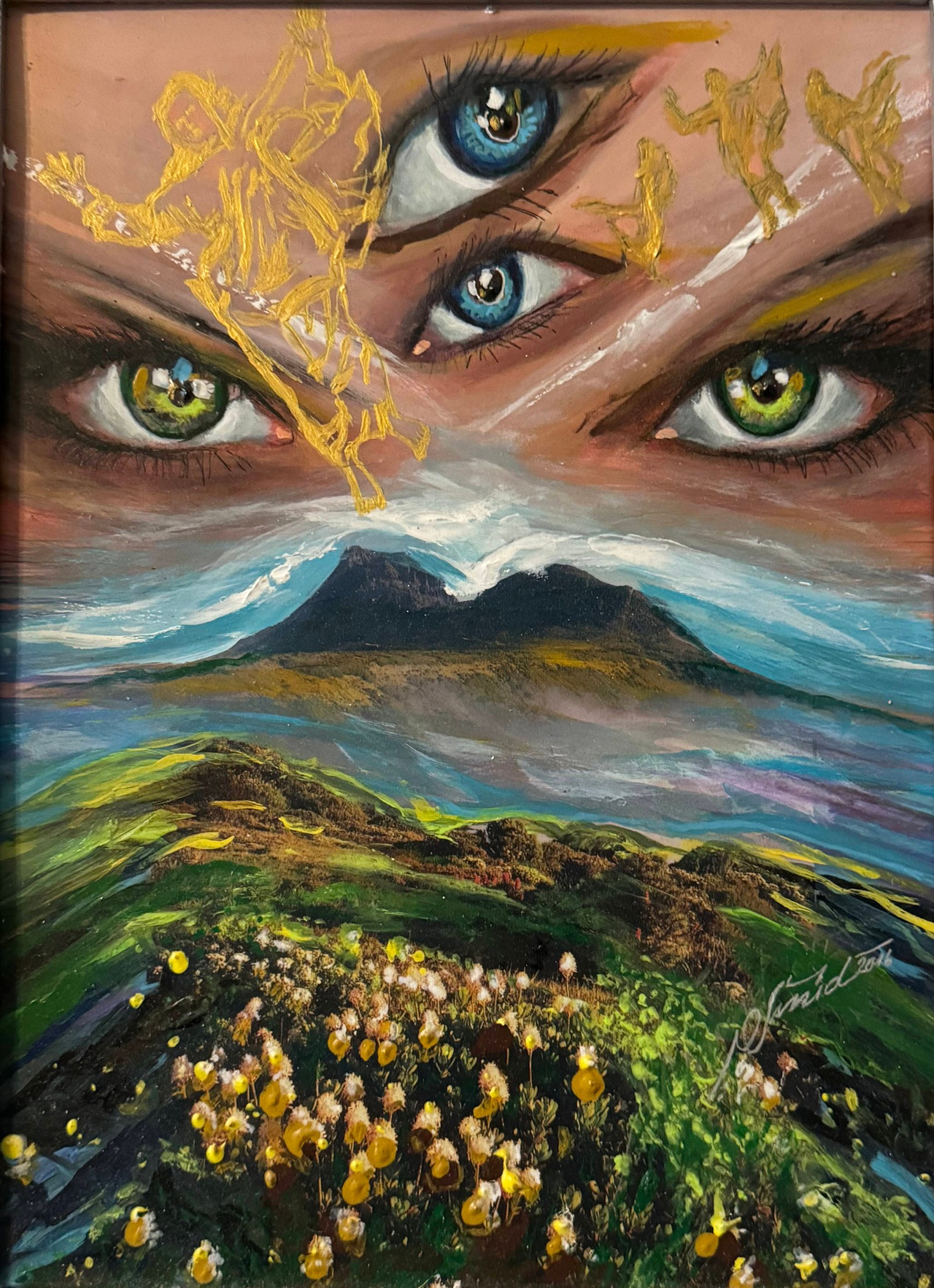 Magické oči akryl na sololitu