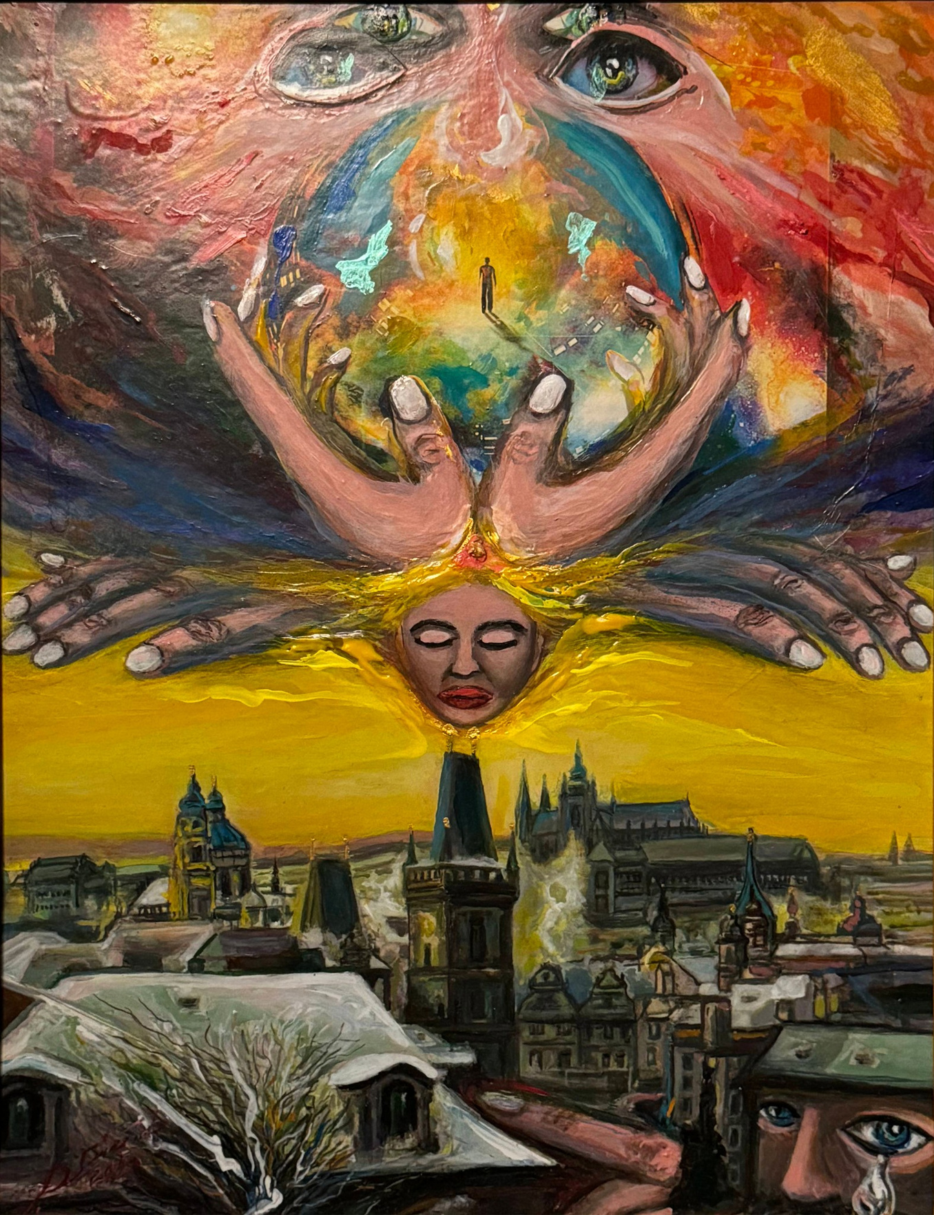 Magická Praha akryl na sololitu