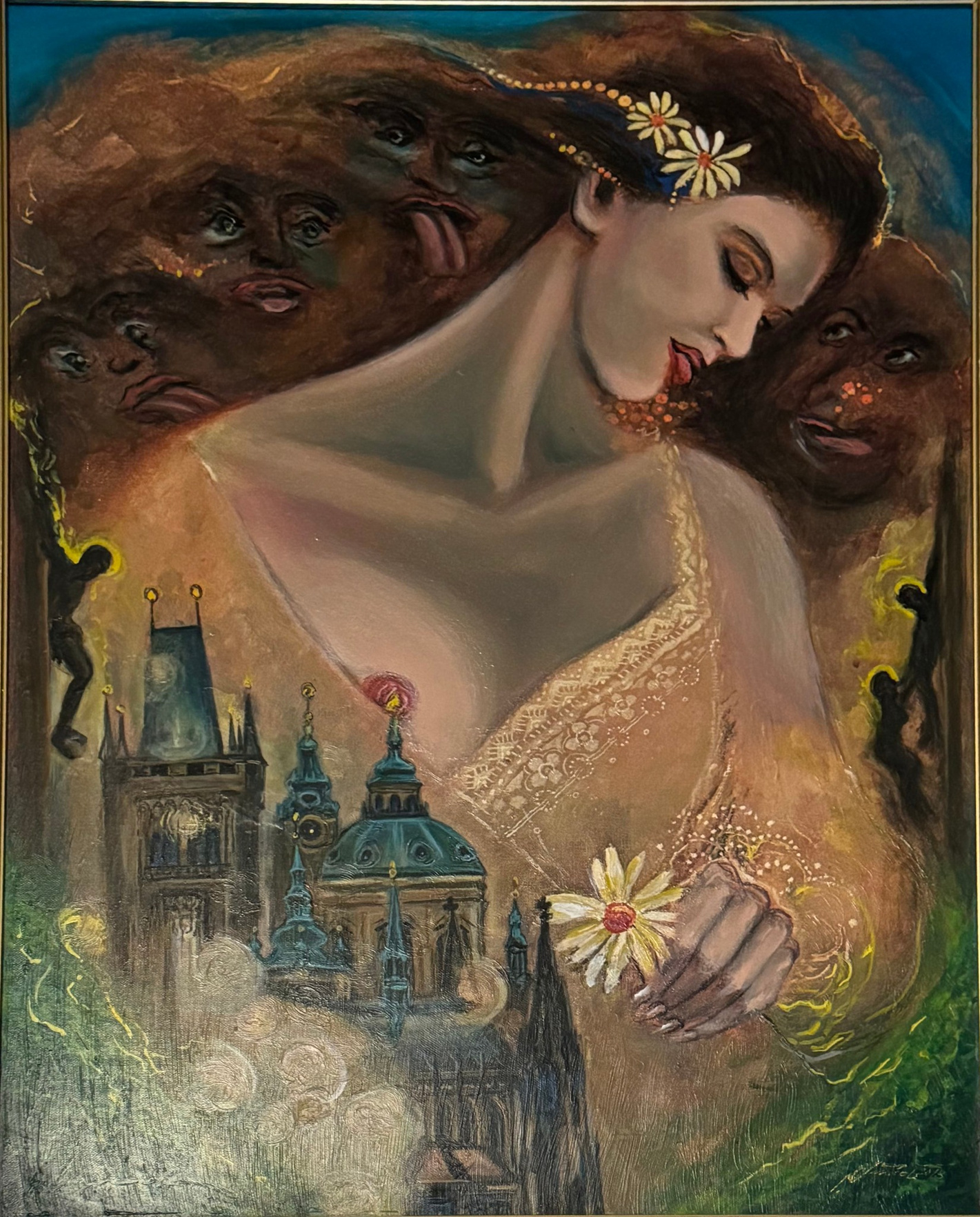 Oslava Prahy akryl na plátně