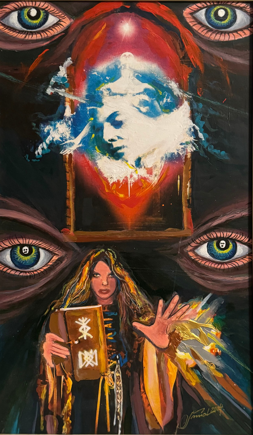 Vědma 2024, akryl na sololitu